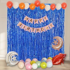 4 Pack 3.3 ft x 6.6 Wavy Sparkle Dark Blue Foil Fringe Backdrop Curtain – Nav…
