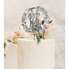 Pewter Wedding Cake Topper Bride & Groom Made in USA Engagement Gift