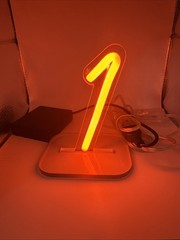 Battery Powered Neon Wedding Table Numbers 1-10 Orange