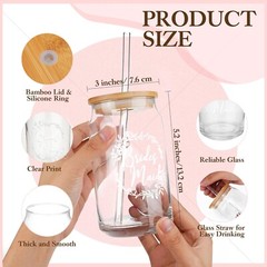 Irenare 8 Pcs Bridesmaid Proposal Gifts Set Robes Makeup Bag Cup Cards Hair T…
