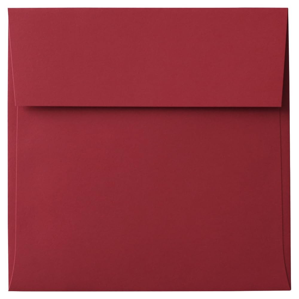LUXPaper Square Invitation Envelopes | Peel & Press 5 x 5 inches, Holiday Red