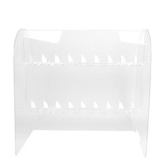 CLEAR 25″ Acrylic 2-Tier Wine Glass Rack Champagne Flute HOLDER STAND Events