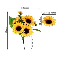 2 YELLOW 13″ FAUX SILK SUNFLOWER Bouquets Wedding Party Decorations Supplies
