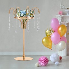 10 Pendants Gold Flower Stand Free Standing for Wedding Centerpieces Stand decor
