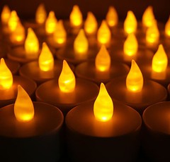 60 X Flicking AMBER Mood Color Flameless Led Lights Candle Tea Light Candles