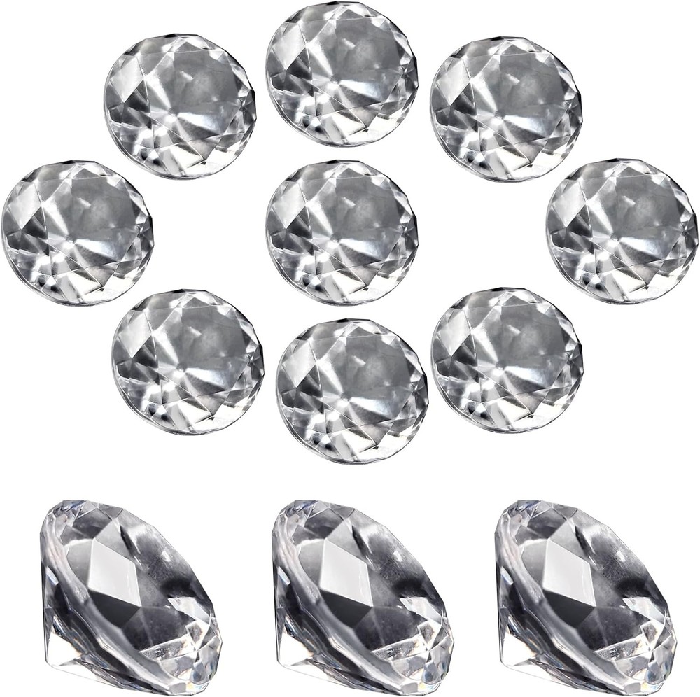 100Pcs Clear Acrylic Diamonds 1 Inch Wedding Table Scatters Gemstones