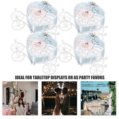 6Pcs Multi Color Iron Candy Boxes Wedding Favor Carriage Tabletop Centerpiece