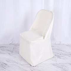 100 Ivory POLYESTER Folding Flat CHAIR COVERS Event Banquet Party Decorations