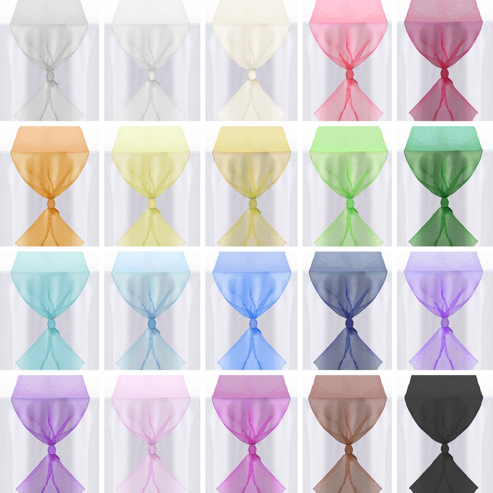 5 Organza Sheer 14″ x 108″ Long Wedding Dining Room Table Runners – Many Colors