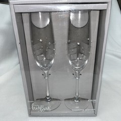Studio His & Hers Wedding Toasting Glasses Tapered Two-Piece Set Of 2