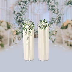 MilkyWhite Cardboard Vase Desktop Floor-standing Cardboard+Acrylic Wedding Decor