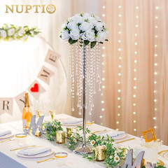 Elegant Silver Crystal Wedding Vases – 10 Pcs 29.5″ Tall Centerpieces
