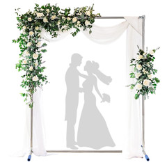 Square Wedding Arch hanging Flower White Metal Stand for Wedding Ceremony party