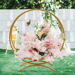 Round Metal Flower Stand Wedding Load 5kg Decoration Stand Spacious Display Area