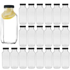 Encheng Vintage Water Bottles,Glass Drinking Bottles 16oz,Square Beverage 500…