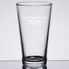 DOUBLE SIDED ANY TEXT Customized Engraved Pint Glasses for Beer, 16 oz Stein New