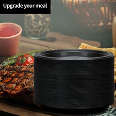 Black Plastic Plates 9 Inch – 50 count – Plastic Solid Round Party Plates For…