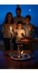 Shalhevet 12 Havdalah Sets Of Braided Blue And White Candles A Small Container