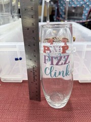 “Pop Fizz Clink” Cristar Champagne Clear Glass Flute Glass 9.6oz