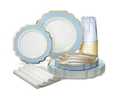 » OCCASIONS » 320 Piece set (40 Guests)-Heavyweight Wedding Party Disposable …