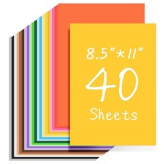 40 PCS Cardstock 8.5 «x 11», Craft Bulk Construction Paper 180GSM/65LB, 20 Co…