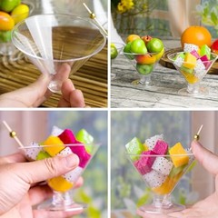 100 Pack Plastic Martini Glasses 5 Oz Mini Dessert Cups – Clear Cocktail Glasses