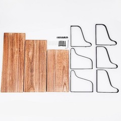 3 NATURAL Rectangular Metal Wood FLOATING SHELVES Living Room Home Decorations