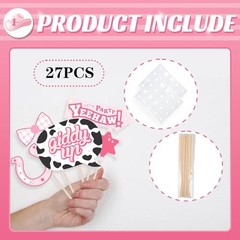 Western Themed Photo Booth Props – 27 Pcs Let’s Go Selfie Props Favors
