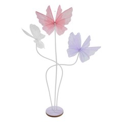 Giant 3-head Artificial Butterfly Decorations, for Wedding, White, Pink, Purple
