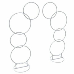 2pcs Half Moon White Metal Wedding Flower Display Frame Arch Backdrop Stand Deco