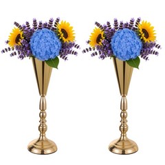 4/6/10x Gold Vase Metal Wedding Tabletop Centerpiece for Artificial Flower Decor