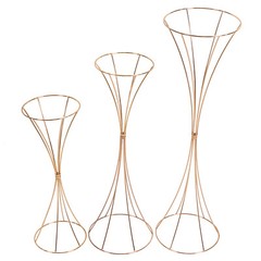 3 pcs Gold Wedding Table Hourglass-shaped Flower Stand For Anniversary Ceremony