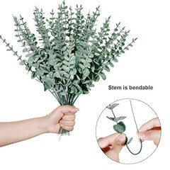 300 Dark Green Artificial Eucalyptus Leaves – Faux Greenery Eucalyptus Stems