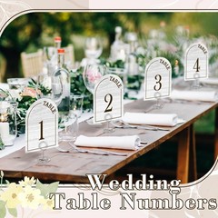 White Table Numbers 130 Signs Holders Reception Dining 4×5.7 Inch Bulk