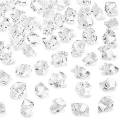 150 Pcs Clear Acrylic Ice Rocks Realistic Ice Cubes Vase Fillers DIY Decor New