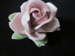 Lot of 10 Handarbeit Germany Porcelain Pink Cabbage rose Place card holders