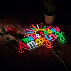 Make Today Amazing Neon Sign for Classroom Wall Decor Dimmable Positive and U…