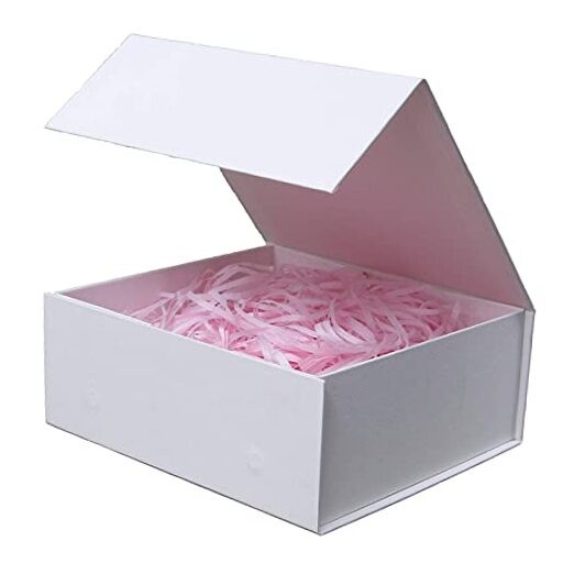 White Gift Box with Lid, 7.8x7x3.1 1 Count (Pack of 1) White 7.8x7x3.1 Inch