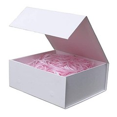 White Gift Box with Lid, 7.8x7x3.1 1 Count (Pack of 1) White 7.8x7x3.1 Inch