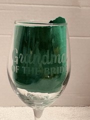 Grandma of the Bride Wine Glass Etched Clear Stemmed Glass Wedding Bridal Shower