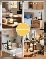 Candle Warmer Lamp with Timer Dimmer, Birthday Gifts for Mom Regular, Black