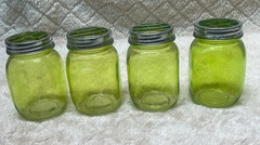 Country Cottage Glass Jars Vase Green Pint Size Centerpiece Wedding Décor
