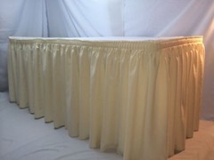 14′ IVORY POLYESTER PLEATED TABLE SKIRT skirting Trade show Wedding