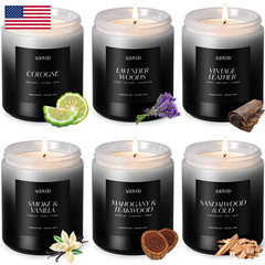 Aoovoo Scented Candles Set – 6 Pack Men Candles For Home Scented 42 Oz Soy Wax