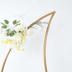 6.5 ft GOLD Metal Crescent Moon Wedding Arch BACKDROP STAND Party Decorations