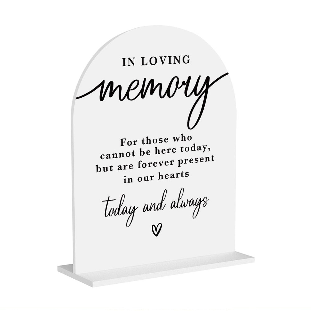 In Loving Memory Wedding Sign Modern Calligraphy Acrylic White Wedding Memory