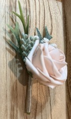 Champagne Rose Boutonniere for Wedding Prom Faux 8 Pc