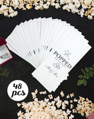 48 Pcs Engagement Popcorn Bags – Grease Resistant Wedding Party Favors