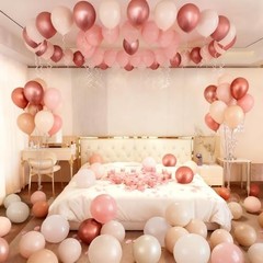 Retro Blush Pink Balloons, 60 Packs Retro Blush Pink Rose Gold Nude Sand White