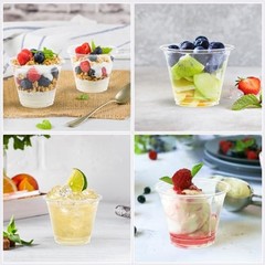 100 Pack Clear Plastic Cups – Sturdy & Food Safe – 9 oz 100.0 – Disposable